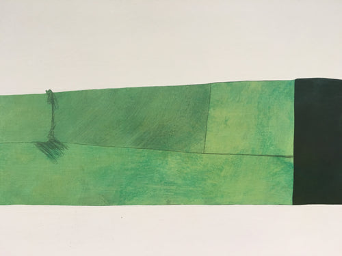 Green Bar — a horizontal band of green, from yellow-green to deep teal, ending in a black block, on a pale ground
